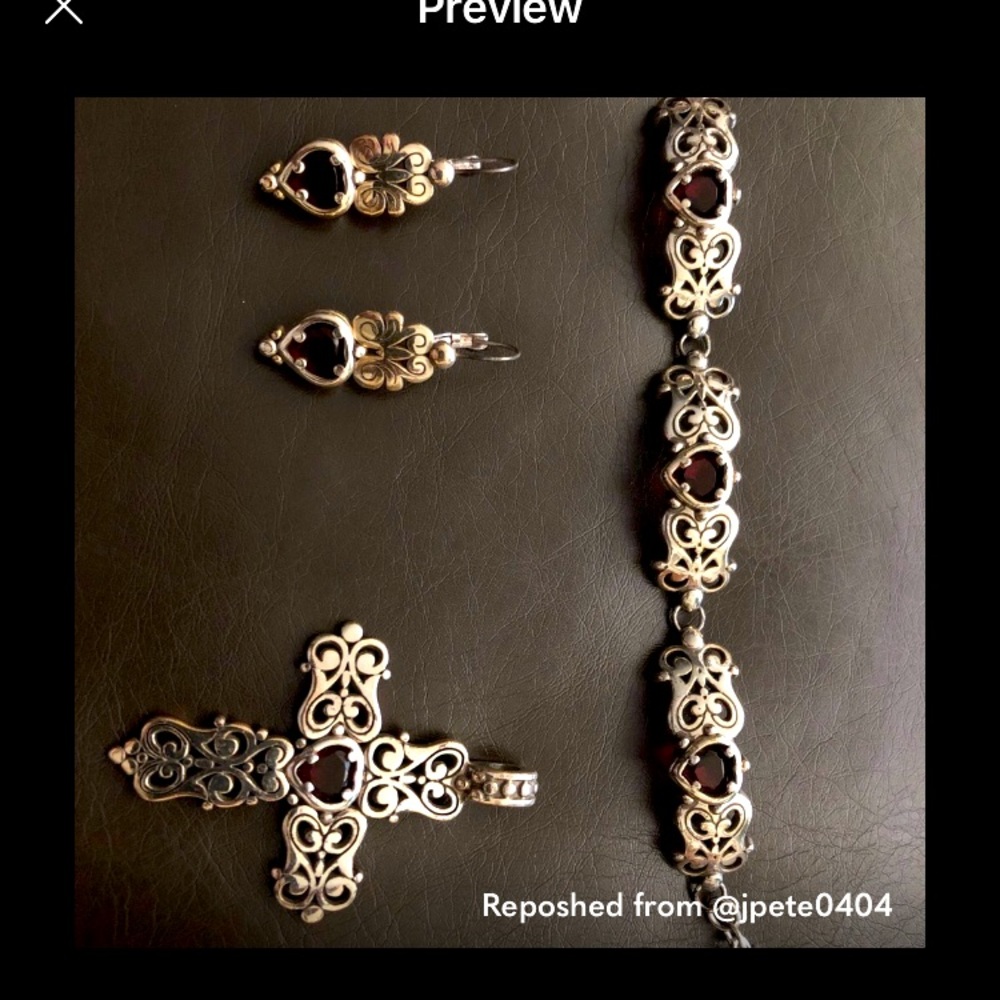 Brighton Red Heart Cross Bracelet and Pendant